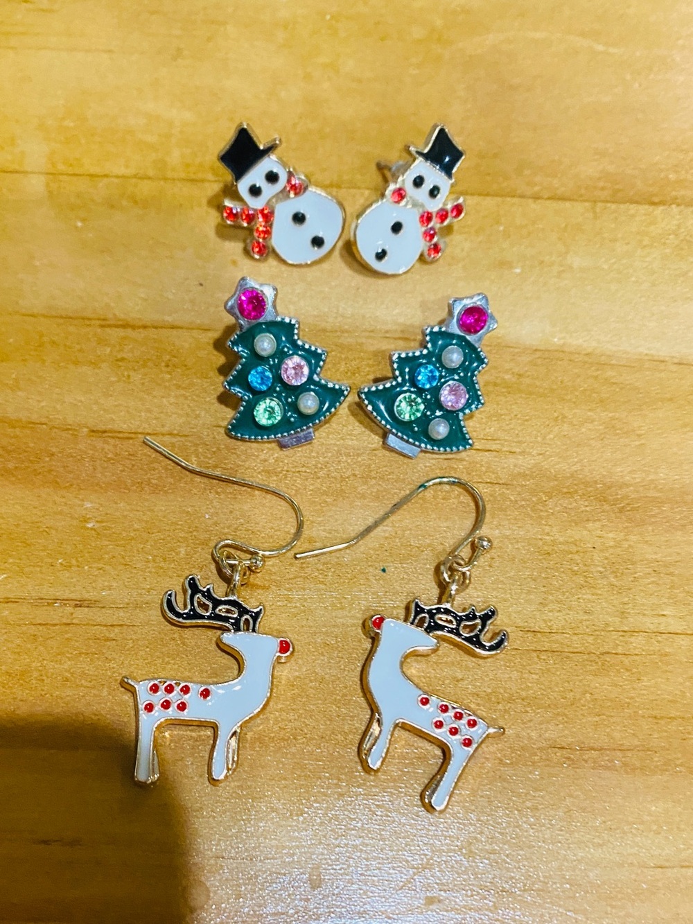 3-pairs of Christmas Earrings